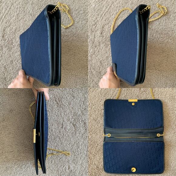 D1007 Christian Dior blue trotter 2 way bag - Picture 4 of 6